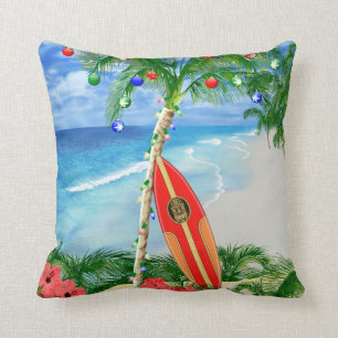 Beach Christmas Cushion