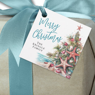 Beach Christmas Favour Tags