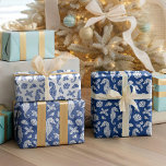 Beach Christmas Glitter Seahorses Navy Blue Wrapping Paper Sheet<br><div class="desc">This beachy coastal Christmas wrapping paper set features an ocean inspired pattern of seahorses, seashells, and holly sprigs, with 3 different variations: silver glitter pattern on navy blue background; navy blue glitter pattern on white background; and white pattern on navy blue glitter background. If you would like this design on...</div>