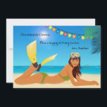 Beach Christmas Holiday Card<br><div class="desc">Spending the holiday season on the beach? Send your regards with this marvellous beachside holiday card. (ZD FP) The card is easy to customise with your wording, font, font colour, paper shape options and choice of six paper types. White envelopes included. Nervous about designing and ordering your card online? No...</div>