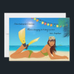 Beach Christmas Holiday Card<br><div class="desc">Spending the holiday season on the beach? Send your regards with this marvellous beachside holiday card. (ZD FP) The card is easy to customise with your wording, font, font colour, paper shape options and choice of six paper types. White envelopes included. Nervous about designing and ordering your card online? No...</div>