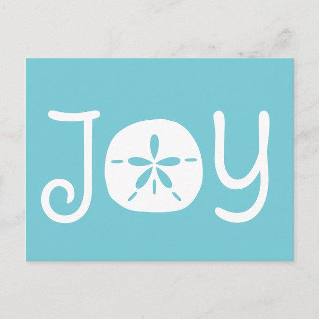Beach Christmas Holiday Joy Sand Dollar Postcard (Front)