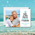 Beach Christmas Holiday Postcard<br><div class="desc">Fun and modern beach Christmas cards feature hand-lettered typography "Have a very merry beachy Christmas" alongside your family photo. Personalise with your greeting and family name.</div>