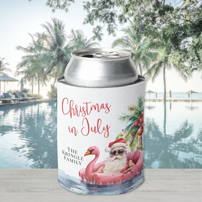 Beach Christmas In July Can Cooler (Beach Christmas In July Can Cooler )