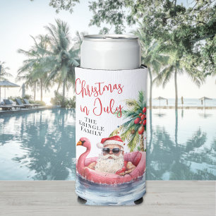 Beach Christmas In July Seltzer Can Cooler