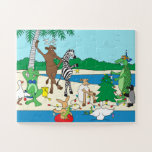 Beach Christmas Jigsaw Puzzle<br><div class="desc">A surprisingly different Christmas season puzzle. The beach and fun animals! The puzzle is best in the 11x14 size. You can be purchased it as an easy, children's version - 30 oversized pieces OR the 252 challenging piece for older children and adults. A Christmas tree being decorated by a delightfully...</div>