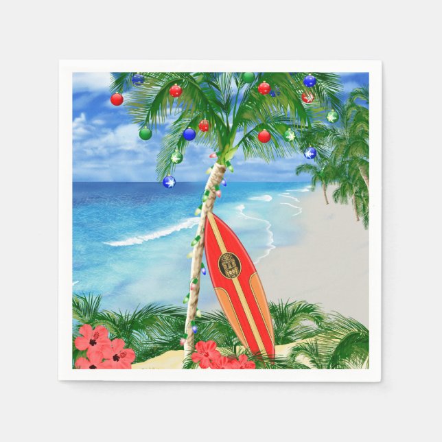 Beach Christmas Napkin (Front)