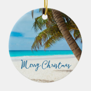 Beach Christmas Ornaments Ceramic Palm Tree