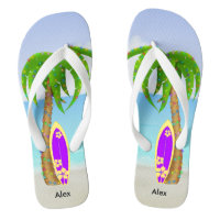 Beach Christmas Palm Tree Surfboard