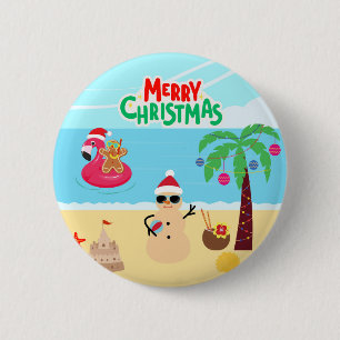 Beach Christmas Party 6 Cm Round Badge
