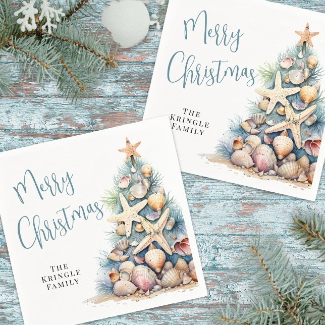 Beach Christmas Party Napkin (Beach Christmas Party Napkins)