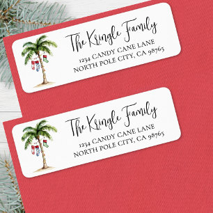 Beach Christmas Return Address Label