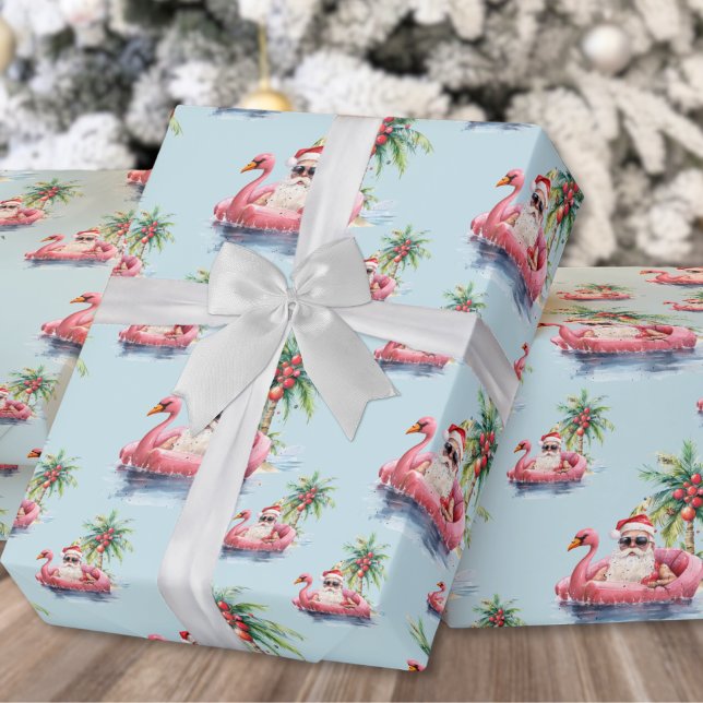 Beach Christmas Santa Wrapping Paper (Beach Christmas Santa Wrapping Paper)