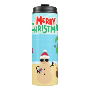 Beach Christmas Scene Thermal Tumbler
