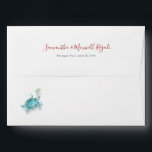 Beach Christmas Sea Tropic Return Address Envelope<br><div class="desc">A tropical yet cute return address Christmas envelope to match my watercolor sea turtle stationery suite. Personalise the back flap with your names and return address in a trendy hand lettered red script typography. The envelope opens to a complimentary berry red colour. Use the template fields to enter your address...</div>