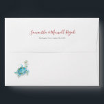 Beach Christmas Sea Tropic Return Address Envelope<br><div class="desc">A tropical yet cute return address Christmas envelope to match my watercolor sea turtle stationery suite. Personalise the back flap with your names and return address in a trendy hand lettered red script typography. The envelope opens to a complimentary berry red colour. Use the template fields to enter your address...</div>