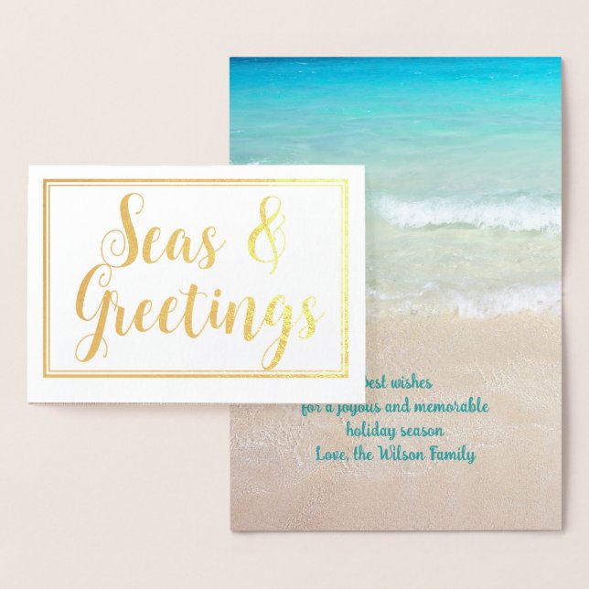 Beach Christmas Starfish Seas n Greetings Card (Display)