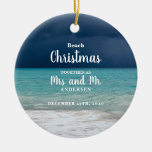 Beach Christmas together Mrs Mr Family