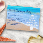 Beach Christmas Tree Party Invitation<br><div class="desc">Beach Christmas party invitation.  Ocean beach background with a starfish and sand dollar "tree",  the design is for those who celebrate the holidays in a warm climate.  Ocean waves on the back of the paper.</div>