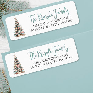 Beach Christmas Tree Return Address Label