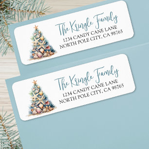 Beach Christmas Tree Return Address Label