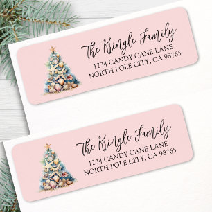 Beach Christmas Tree Return Address Return Address Label