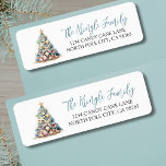 Beach Christmas Tree Return Address Return Address Label<br><div class="desc">Beach Christmas Tree Return Address label. This festive return address label features a charming Christmas tree crafted from seashells and starfish, topped with a starfish and blending soothing blue and green hues that evoke the beauty of the ocean. The tree design is on the left, while your name and address...</div>