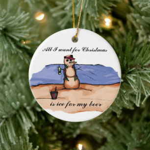 Beach Christmas Vacation Ceramic Ornament