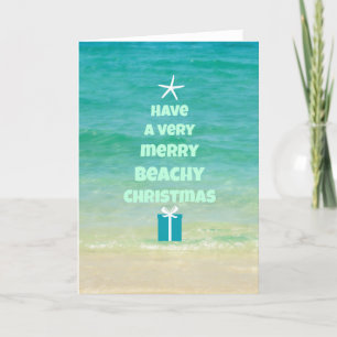 Beach Christmas Word Tree Card