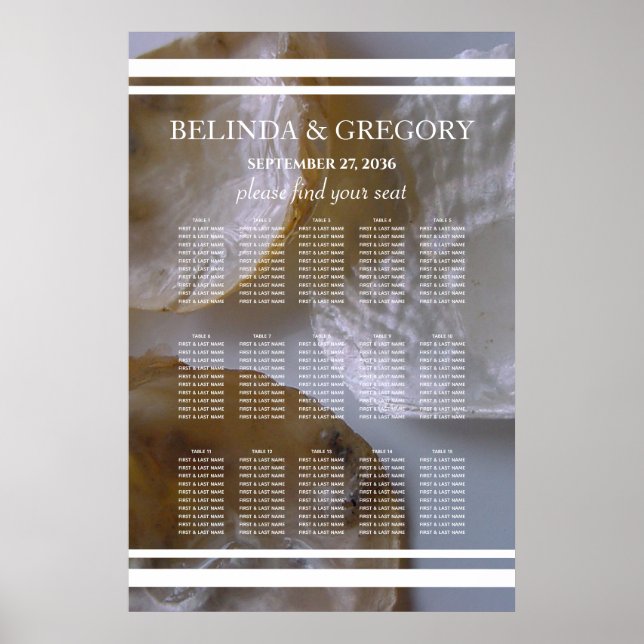 Beach Clams Wedding Seating Chart (Front)