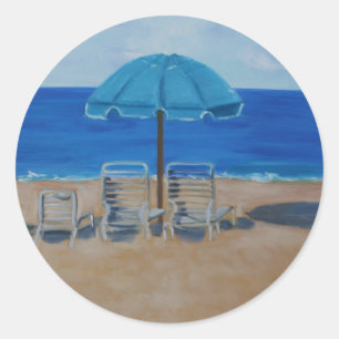beach classic round sticker