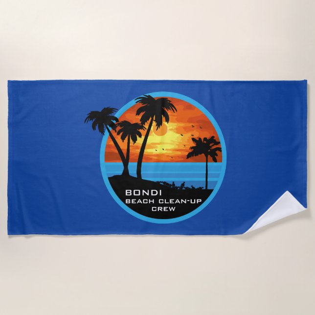 Beach Clean - Up Volunteer Crew Beach Towel (Front)