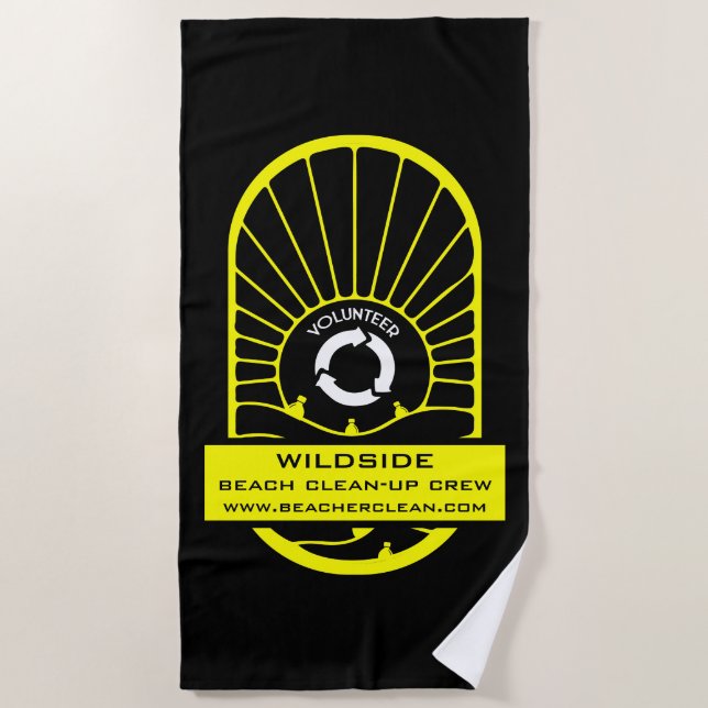 Beach Clean - Up Volunteer Crew Beach Towel (Front)