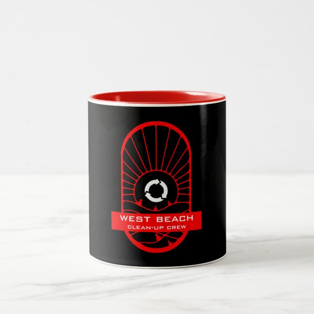 Beach Clean - Up Volunteer Crew Two-Tone Coffee Mug (Center)