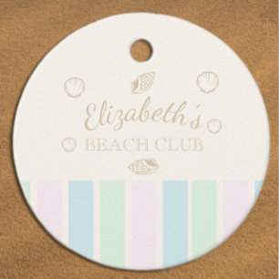 Beach Club Birthday Favour Tags