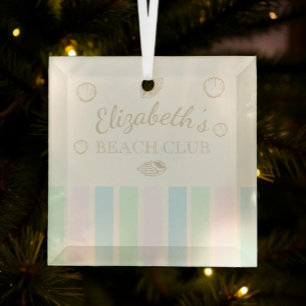 Beach Club Birthday Glass Tree Decoration