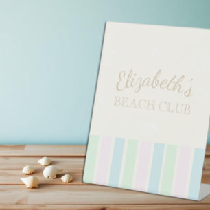 Beach Club Birthday Pedestal Sign