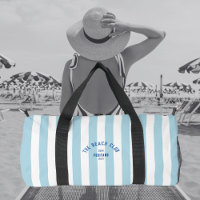 Beach Club Crest Blue Cabana Stripe Monogram