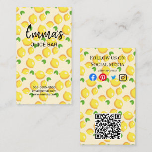 beach club juice bar cafe lemonade lemon sun sunny business card
