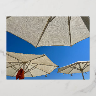 Beach Club Parasols  Foil Holiday Postcard