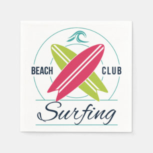 Beach Club Surfing paper napkins