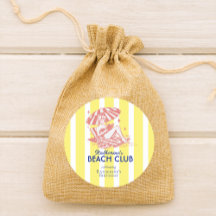 Beach Club Yellow Cabana Stripe Birthday Party