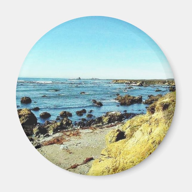 Beach Coast In Monterey Ocean Water Sea Magnet (Front)