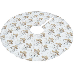Beach Coast Snowman Christmas Brushed Polyester Tree Skirt