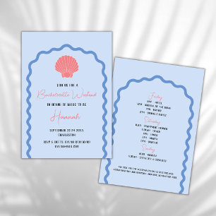 Beach Coastal Bachelorette Weekend Seashell Invitation