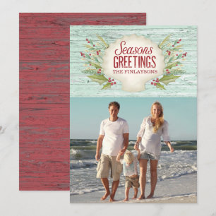 Beach Coastal Christmas Holiday Photo Card