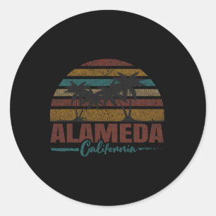 Beach Coastal City Vacation Souvenir Alameda Classic Round Sticker