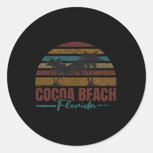 Beach Coastal City Vacation Souvenir Cocoa Beach Classic Round Sticker