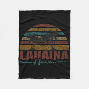 Beach Coastal City Vacation Souvenir Lahaina Fleece Blanket