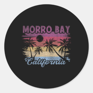 Beach Coastal City Vacation Souvenir Morro Bay Classic Round Sticker